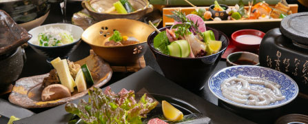 Dinner kaiseki Japanese course meal